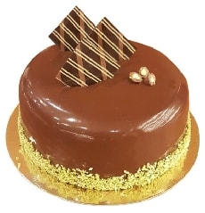 İki veya Üç Kişilik Sade Çikolatalı Yuvarlak Pasta